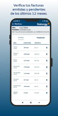 Naturgy Panamá Clientes android App screenshot 2